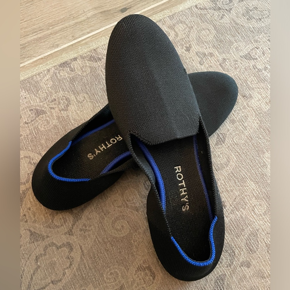 Rothys Black Almond Loafers size 10.5